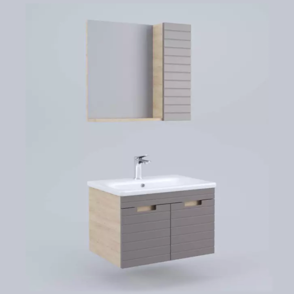 Meuble de salle de bains 65 cm café au lait mat vega