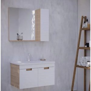 Meuble De Salle De Bains 80 Cm Blanc Mat Vega