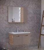 Meuble Salle De Bain Vega 80 Cm Taupe Mat