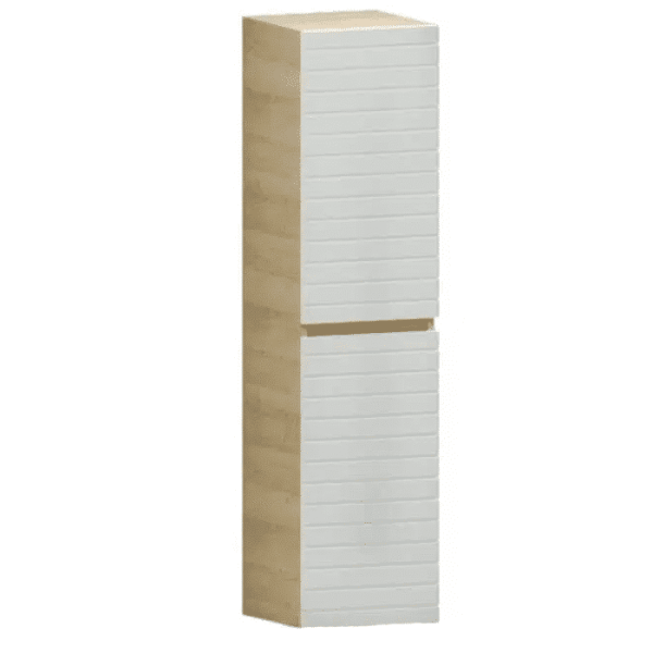 Armoire haute salle de bains 35 cm blanc mat vega