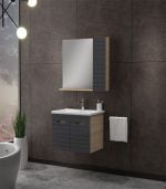 Meuble de salle de bains 65 x 45,5 x 49 cm gris anthracite mat vega