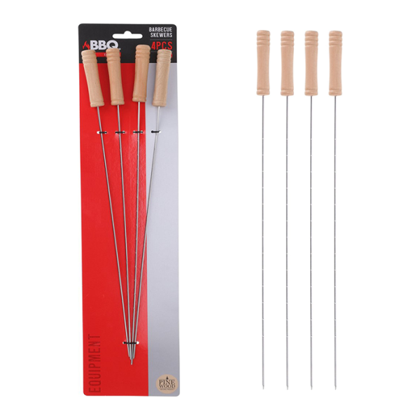 Ensemble De Brochettes En Métal Pour Barbecue 4 Pièces 27,5 Cm