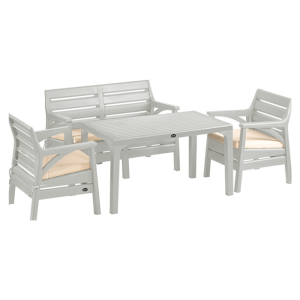 Salon jardin plastique 4 places table haute gris Alabama – Mr Bricolage Maroc