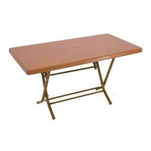 Table Eco 80X140Cm Pieds En Fer Couelur Teck