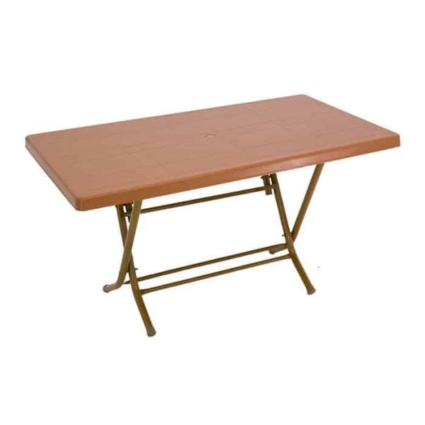 Table Eco 80X140Cm Pieds En Fer Couelur Teck