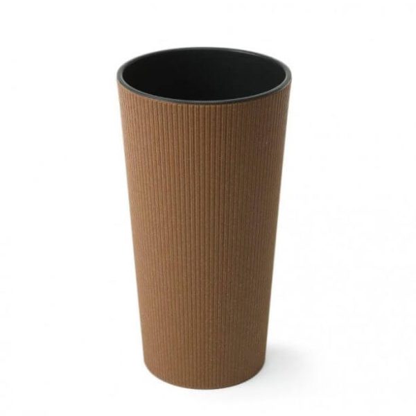 POT DE FLEURS LILA ECOLOGIQUE WOOD AVEC RAINURES VERTICALES DIAMETRE 30CM  POTS DE FLEURS  Mr Bricolage : Outillage, Jardinage, Animalerie, Electricité