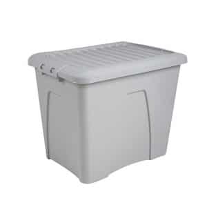 Boîte De Rangement Avec Couvercle 75L Gris Doux