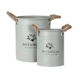 Pot De Fleur Décoratif En Métal - Set De 2 Pièces