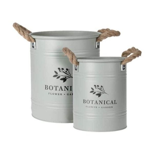 Pot De Fleur Décoratif En Métal - Set De 2 Pièces