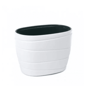 Pot De Fleurs Passa Oval Bas Blanc