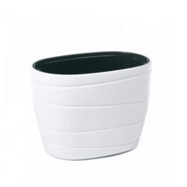 Pot De Fleurs Passa Oval Bas Blanc