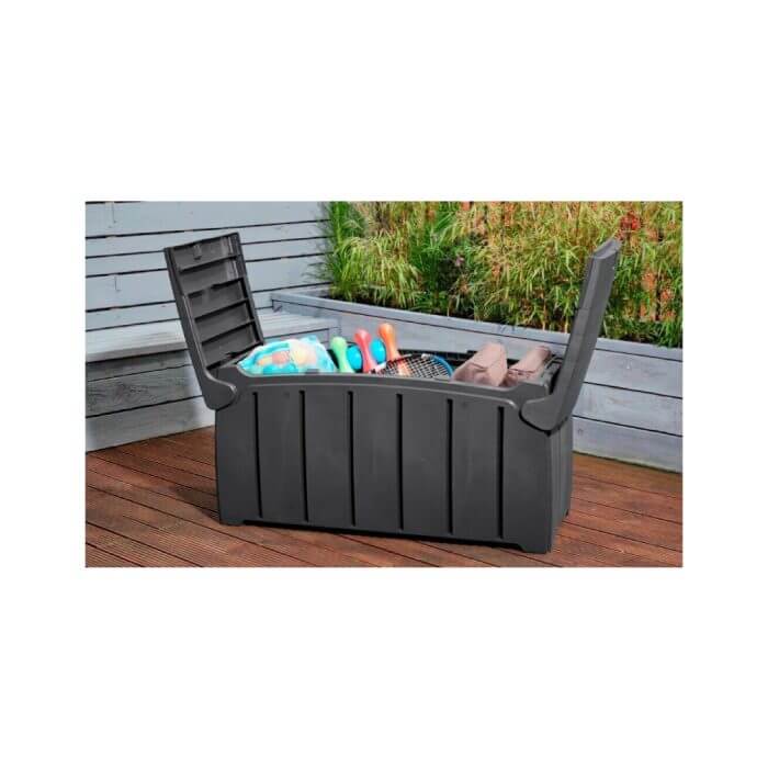 COFFRE RANGEMENT JARDIN 300L GRIS CHARBON - RANGEMENT DE JARDIN - Mr Bricolage : Outillage, Jardinage, Animalerie, Electricité