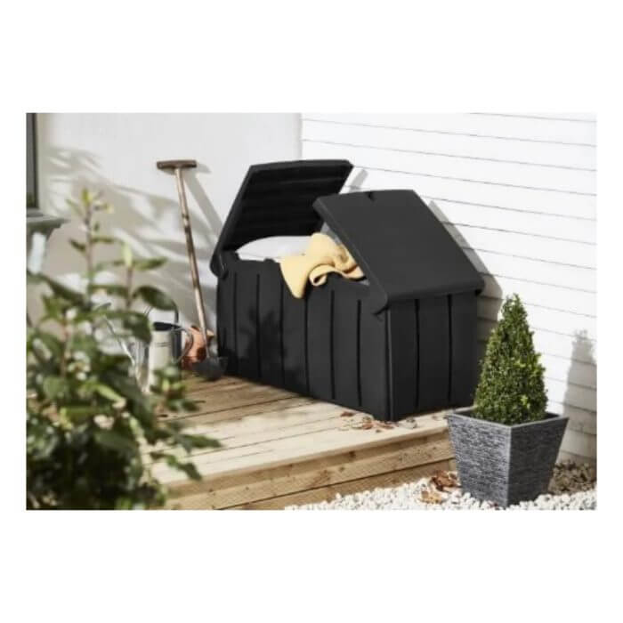 COFFRE RANGEMENT JARDIN 300L GRIS CHARBON - RANGEMENT DE JARDIN - Mr Bricolage : Outillage, Jardinage, Animalerie, Electricité