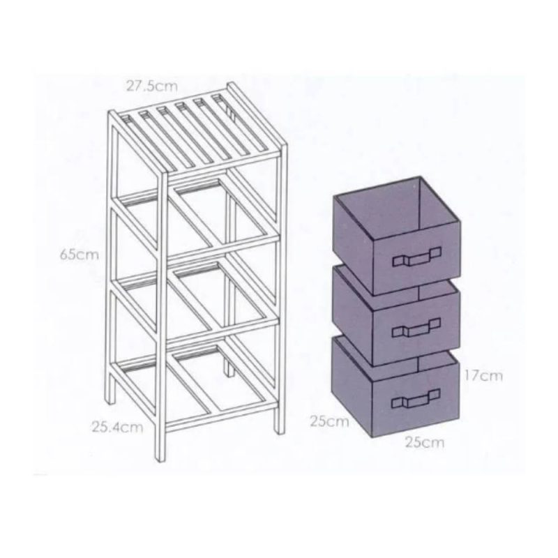 Étagère De Rangement Avec 3 Boites – Image 3