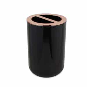 Gobelet pour brosse à dents noir cuivre