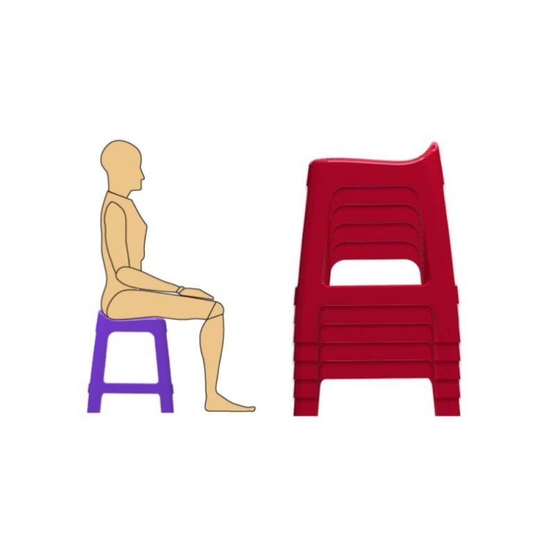 Tabouret Maxibanco Rouge – Image 1