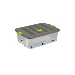 Boîte de rangement transparente avec couvercle 78l anthracite
