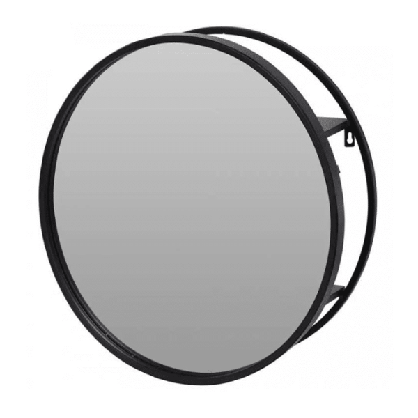 Miroir, Cadre Noir Metal, 50Cm