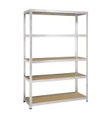 Étagère de rangement en métal galvanisé 5 niveaux MDF 175Kg par tablette 176x120x40cm