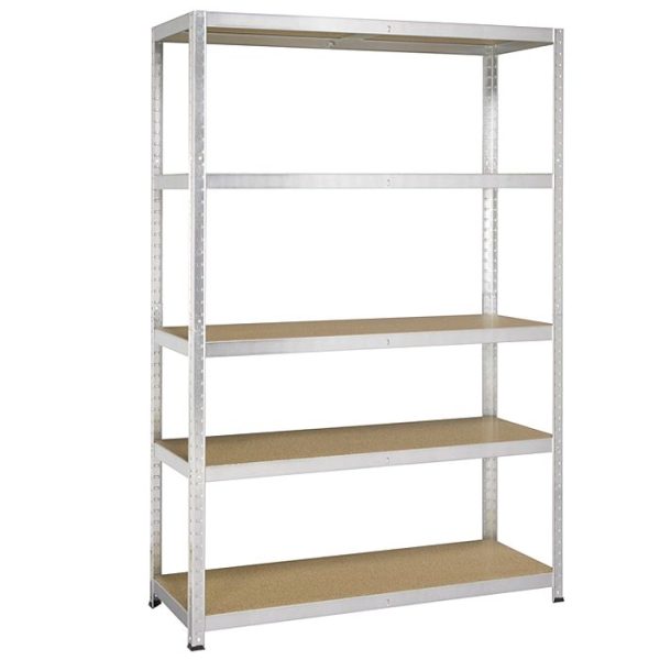 Etagère De Rangement En Métal Galvanisé 5 Niveaux Mdf 175Kg Par Tablette 176X120X40Cm