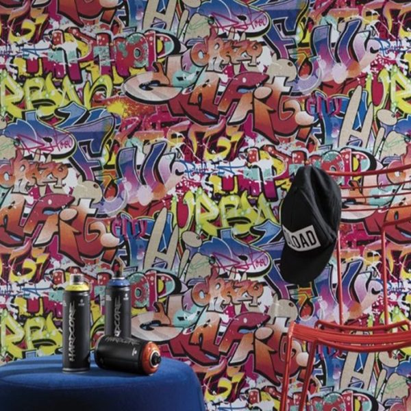 Papier Peint Graffiti Multicolor