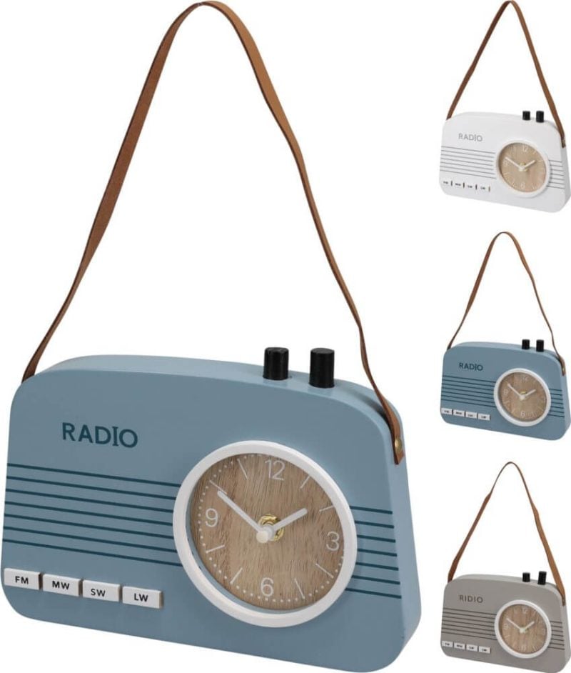 HORLOGE DE TABLE EN FORME DE RADIO21,5X3,5X15,5CM – Image 1
