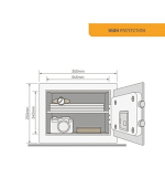 Coffre-Fort Avec Empreintes Digitales 20,5L – Image 3