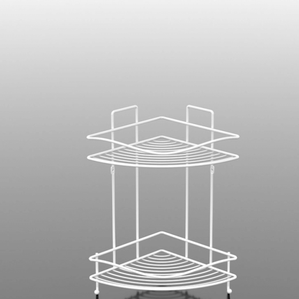 Etagere Sdb Angle/Crochet 2 Niveaux 20X20X36Cm Blc