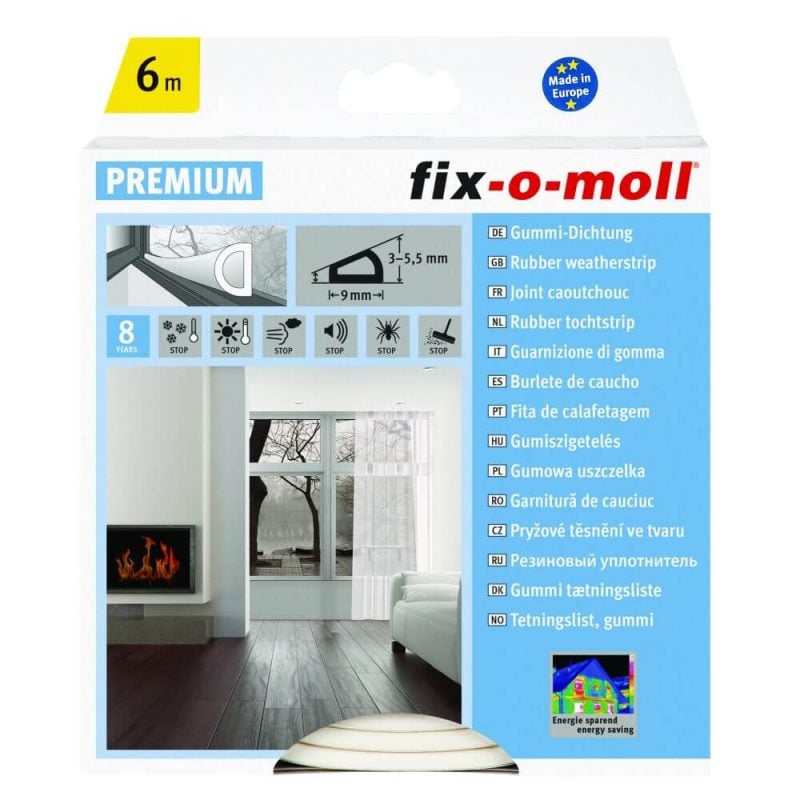 827891 Fixo moll profil coupefroid adhesive blanc 6m 6x9mm – Image 1