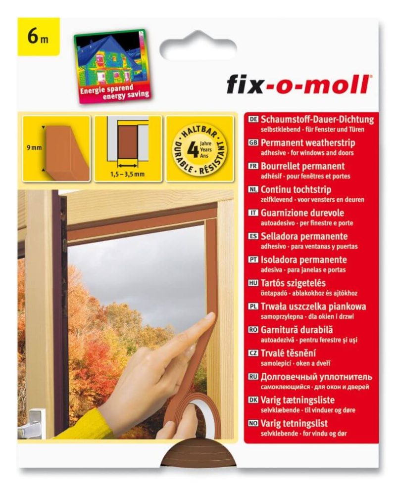 Fixo moll profil coupefroid adhesive marron 6m 4x9mm – Image 1