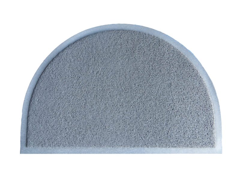 Paillasson Demi Cercle En Pvc Gris Claire – Image 1