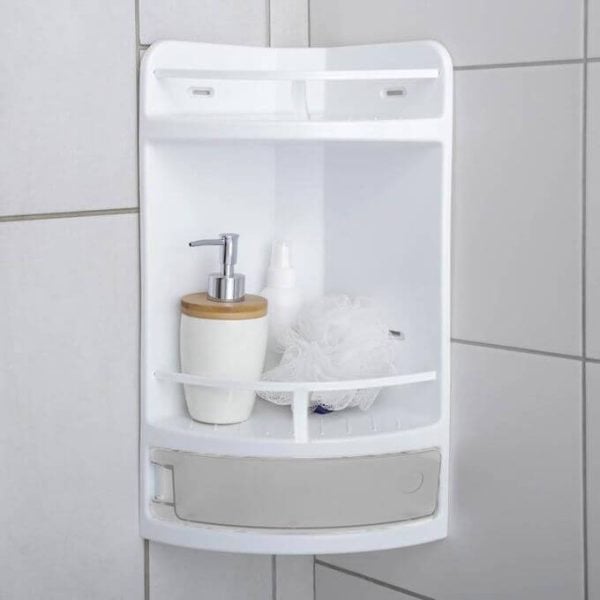 Coin étagère de salle de bain avec tiroir