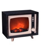 Cheminée décorative TV vintage avec effet flamme LED – Image 2