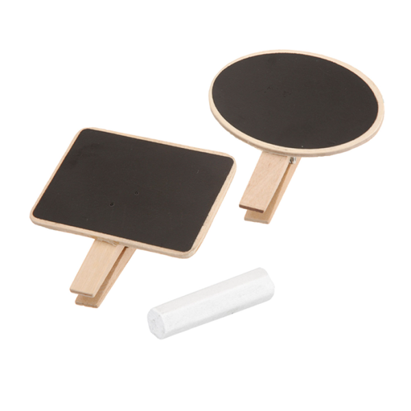 Mini Tableau Noir 7X5 Cm Support Pince + Craie
