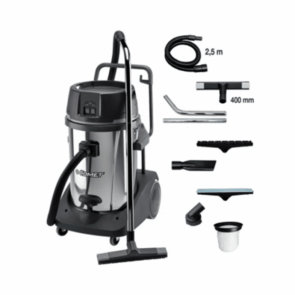 Aspirateur profesionnel  eau et poussière Comet CVP 378 XBH en Inox à 3 moteurs