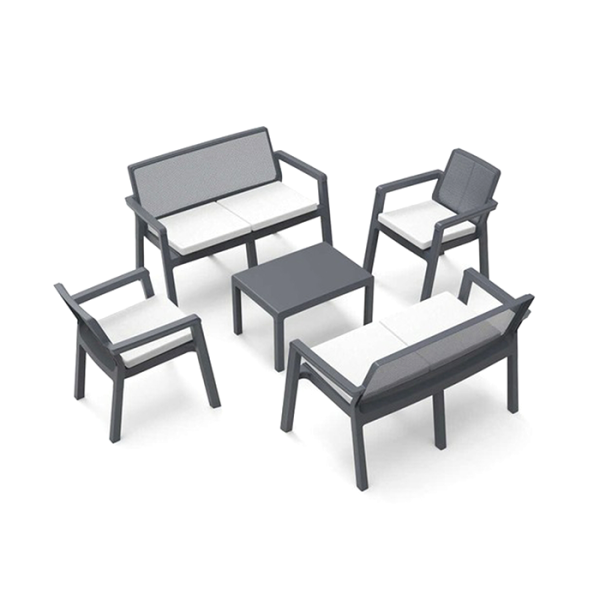 salon de jardin 6 places anthracite