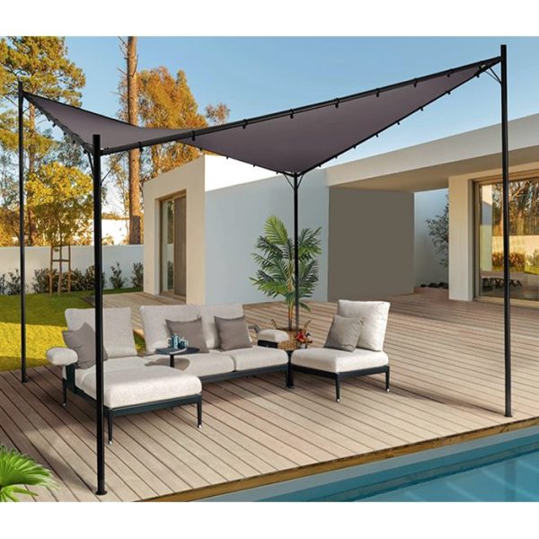 Tonnelle de jardin papillon 393X393Cm gris