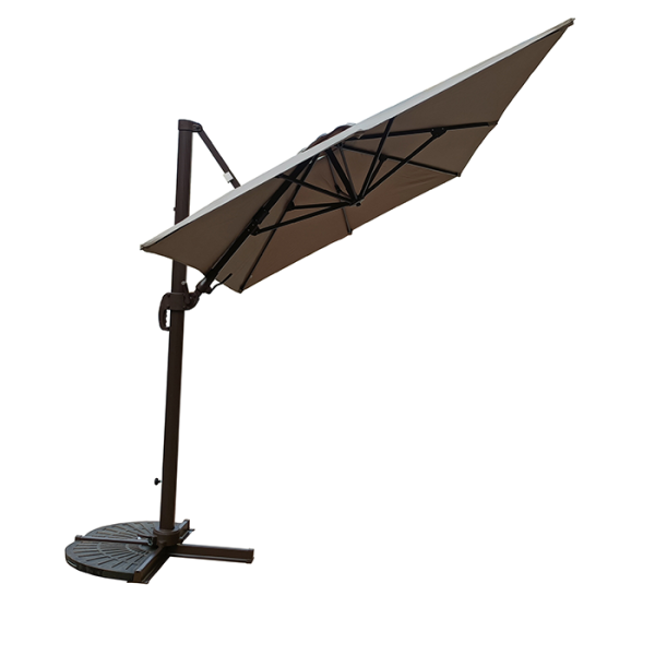 Parasol Déporté Roma 2X3 M Taupe En Aluminium Marron