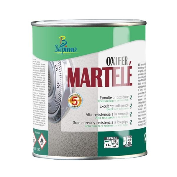 Peinture-Laque Antirouille Martelé Métallique Gris Argent Oxifer