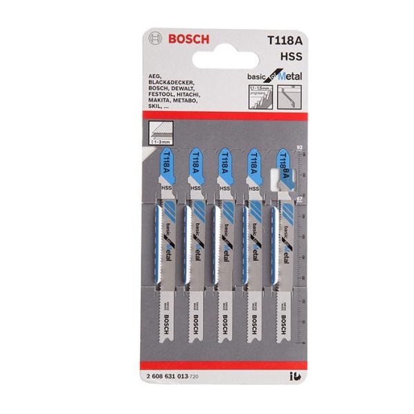 Jeu 5 lames scie saut t118a metal BOSCH acc