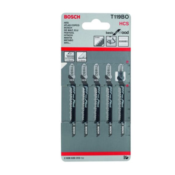 Jeu 5 lames scie saut t119bo bois BOSCH acc