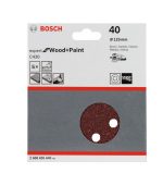Disques abrasifs C430 8 trous Grain 40 Ø125 mm 5 pièces Bosch