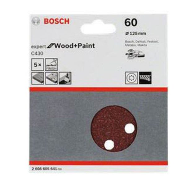 Disques abrasifs C430 Grain 60-125 mm 5 pièces Bosch