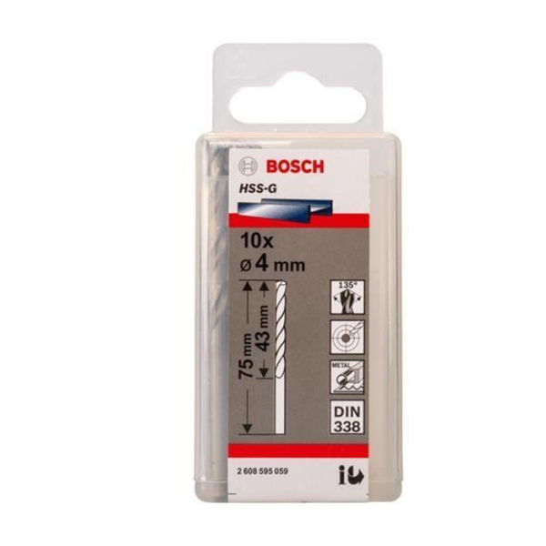 Jeu 10 foret a metaux hss-g 4x43x75 BOSCH acc