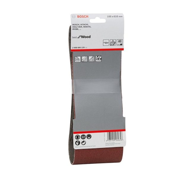 Jeu 3 bandes abras 100x610mm 40 BOSCH acc