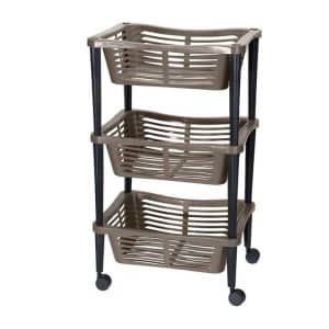 Chariot avec 3 paniers 40x30x60cm 2ass