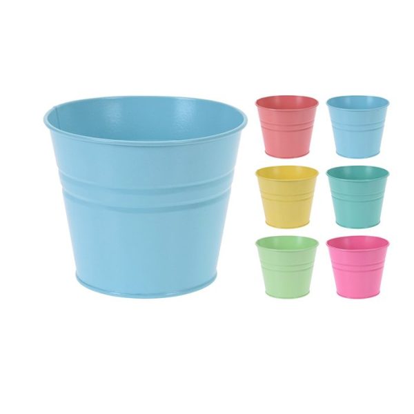 Flower Pot Metal 6Ass Clrs