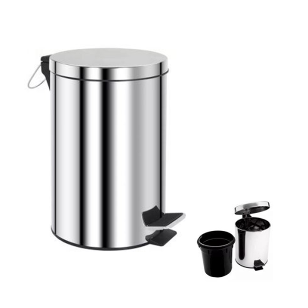 Poubelle Avec Pedale 12 L Argente