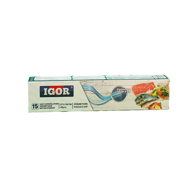 Lot de 15 sacs congelation moyen format 27x28 cm