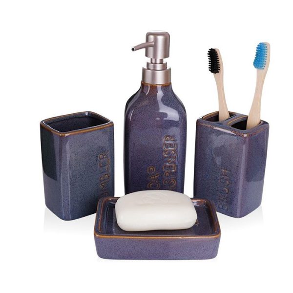 Accessoires Salle De Bain - Set De 4 Pièces